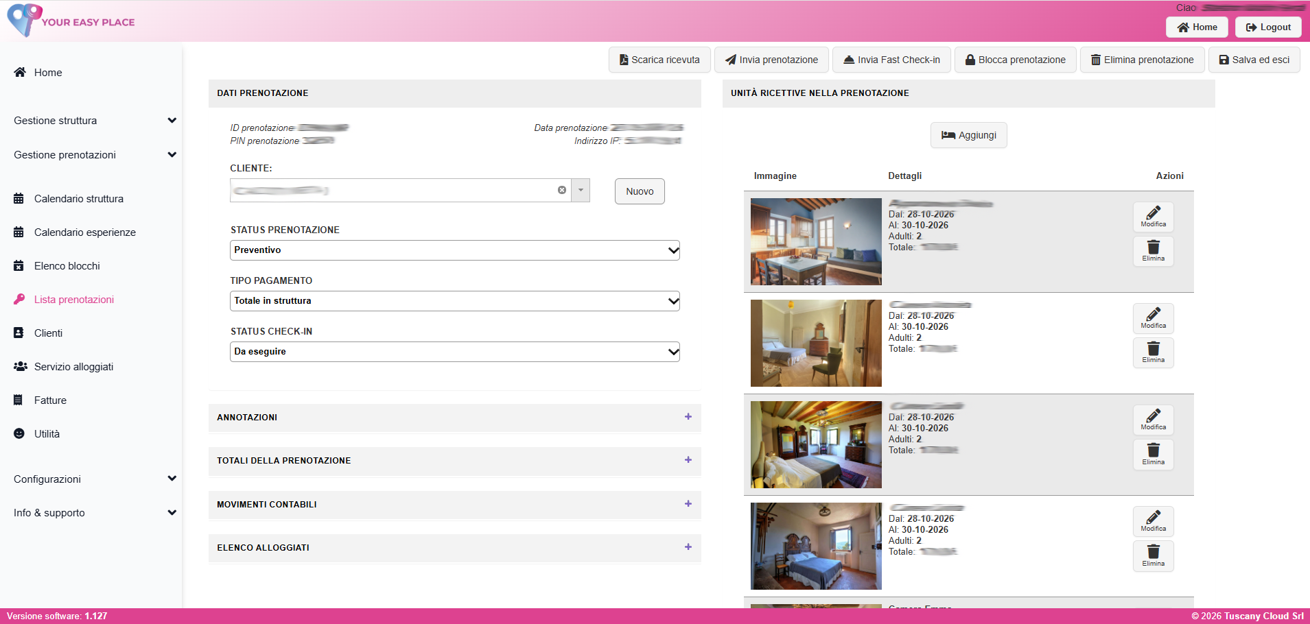 Preventivo di soggiorno costruito con Your Easy Place
